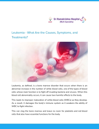 Leukemia - What Are the Causes, Symptoms, and Treatments_