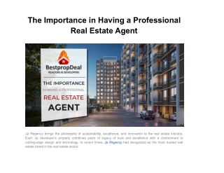 The Importance in Having a Professional Real Estate Agent