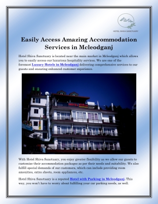 Hotel with Parking in Mcleodganj