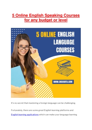 5 Online English Speaking Courses
