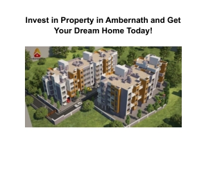 Invest in Property in Ambernath and Get Your Dream Home Today!