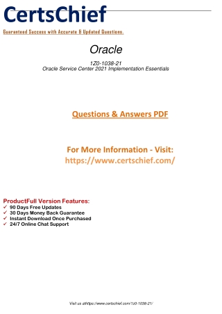 1Z0 1038 21 Oracle Service Center 2021 Dumps Questions