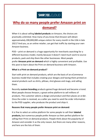 Why do so many people prefer Amazon print on demand?