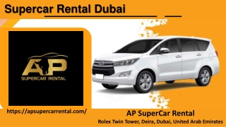 Supercar Rental Dubai - AP SuperCar Rental Services