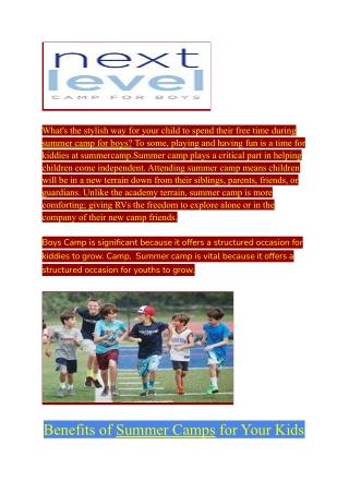 Boys Summer Camps