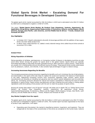 Sports Drink Market