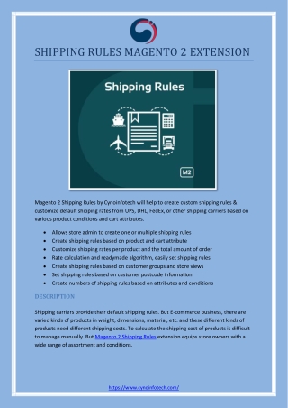 SHIPPING RULES MAGENTO 2 EXTENSION