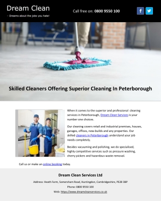 Skilled Cleaners Offering Superior Cleaning In Peterborough