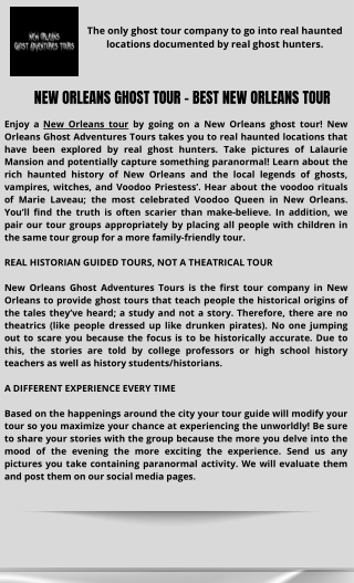 NEW ORLEANS GHOST TOUR – BEST NEW ORLEANS TOUR