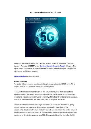 5G Core Market—Forecast till 2027