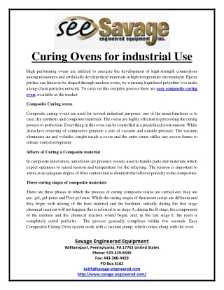 Curing Ovens for industrial Use