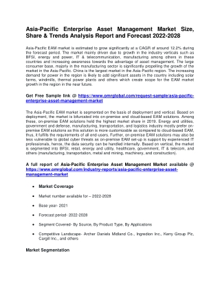 Asia-Pacific Enterprise Asset Management Market