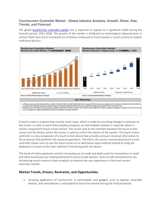 Touchscreen Controller Market