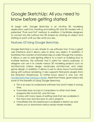 Google SketchUp: All you need to know before getting started