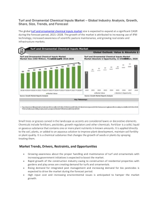 Turf and Ornamental Chemical Inputs Market
