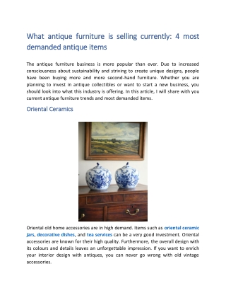 Antique Furniture Stores
