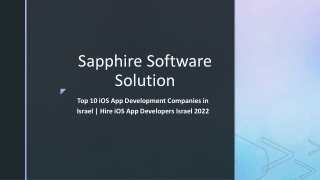 Top 10 iOS App Development Companies in Israel-Hire iOS App Developers Israel 2022