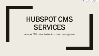 Hubspot CMS Services Provider In Bangalore | Transfunnel