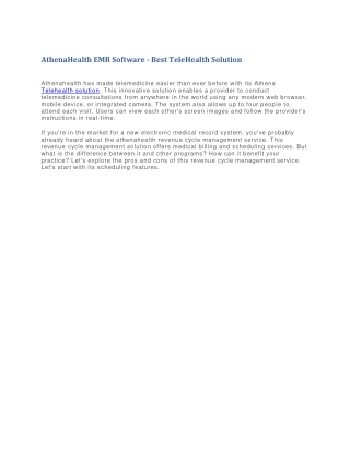 AthenaHealth EMR Software