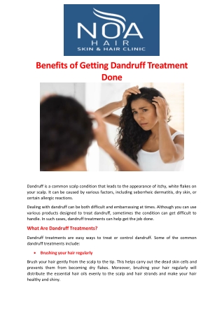 Benefits of Getting Dandruff Treatment Done