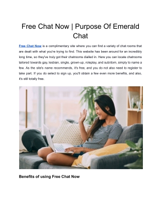 Free Chat Now _ Purpose Of Emerald Chat