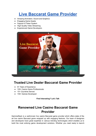 Live Baccarat Game Provider