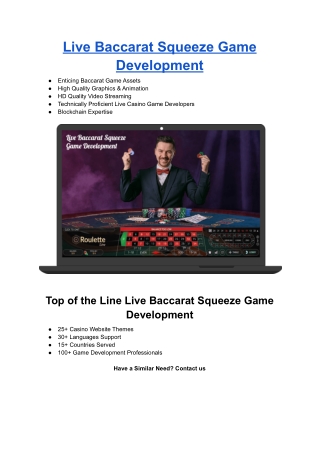 Live Baccarat Squeeze Game Development