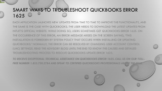 An effective guide to resolve QuickBooks Error 1625 easily