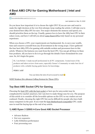Best AM3 CPU for Gaming Motherboard Intel and AMD