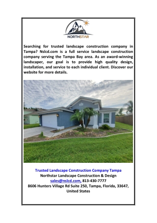 Trusted Landscape Construction Company Tampa Nslcd.com