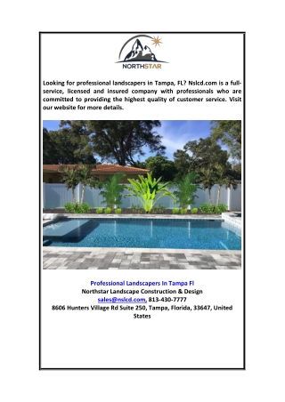 Professional Landscapers in Tampa Fl Nslcd.com