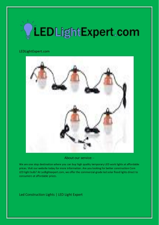 Led Construction Lights  LED Light Expert