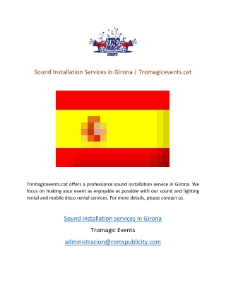 Sound Installation Services in Girona  Tromagicevents