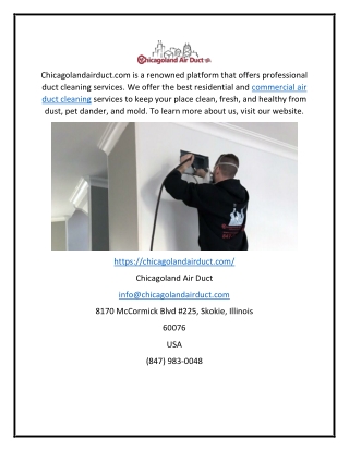 Commercial Air Duct Cleaning  Chicagolandairduct.com