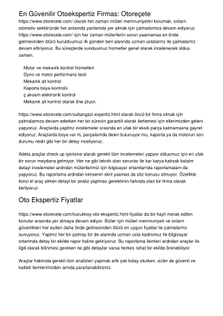 En Güvenilir Otoekspertiz Firması: Otoreçete