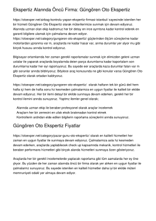 Ekspertiz Alanında Öncü Firma: Güngören Oto Ekspertiz