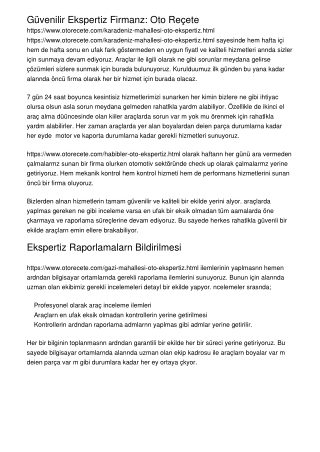Güvenilir Ekspertiz Firmanız: Oto Reçete