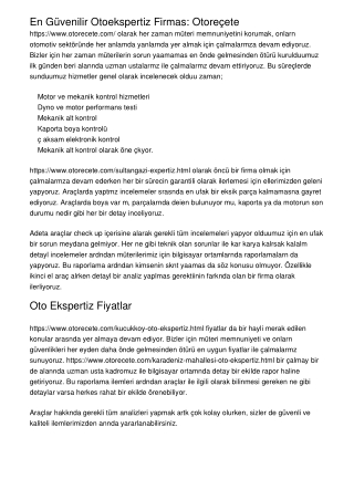En Güvenilir Otoekspertiz Firması: Otoreçete