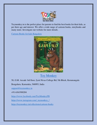 Cartoon Books for Kids Bangalore Toymonkey.in