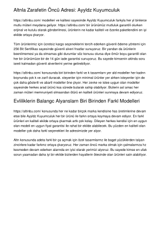 Altınla Zarafetin Öncü Adresi: Ayyıldız Kuyumculuk