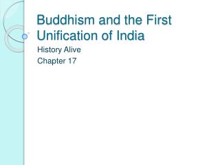 Buddhism and the First Unification of India