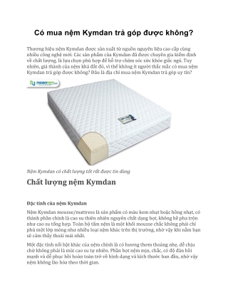 Có mua nệm Kymdan trả góp được không