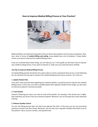 How to Improve Medical Billing Process at Your Practice