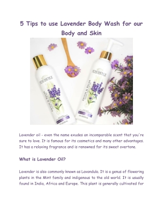 5 Tips to use Lavender Body Wash for our Body and Skin