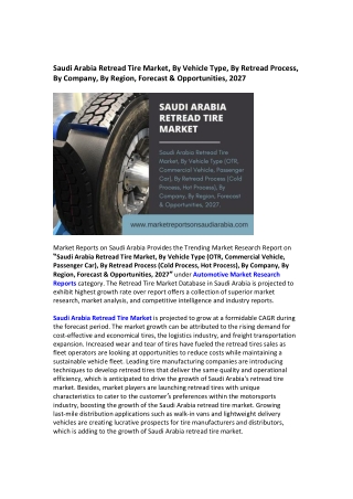 Saudi Arabia Retread Tire Market