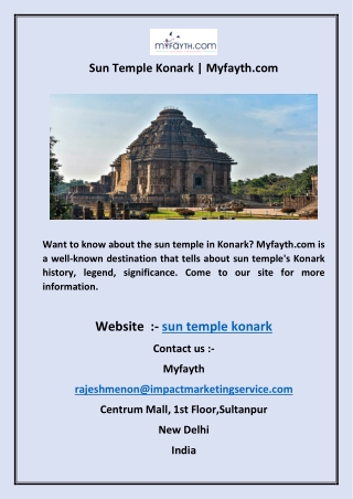 Sun Temple Konark  Myfayth