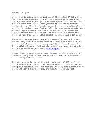 the phatt program
