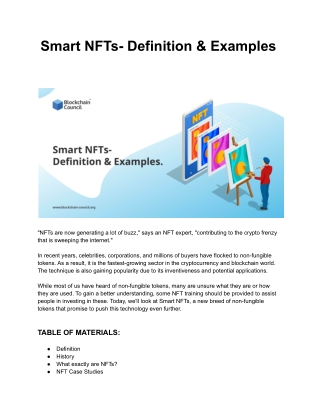 Smart NFTs- Definition & Examples
