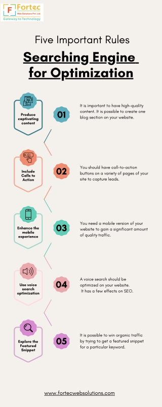 Five important rules Search Engine for Oprimization