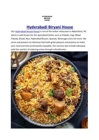 $5 Off - Hyderabadi Biryani House takeaway Abbotsford, VIC